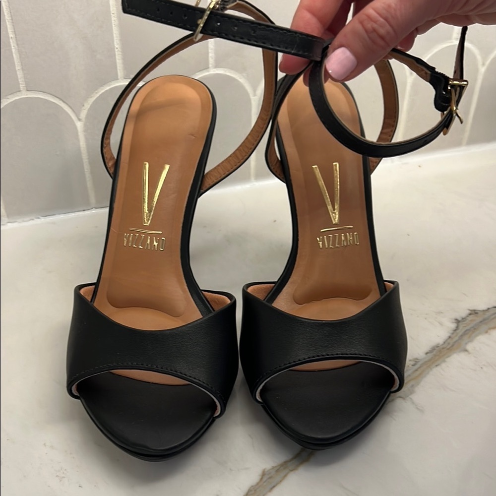 Vizzano Black High Heeled Sandals. Size 6